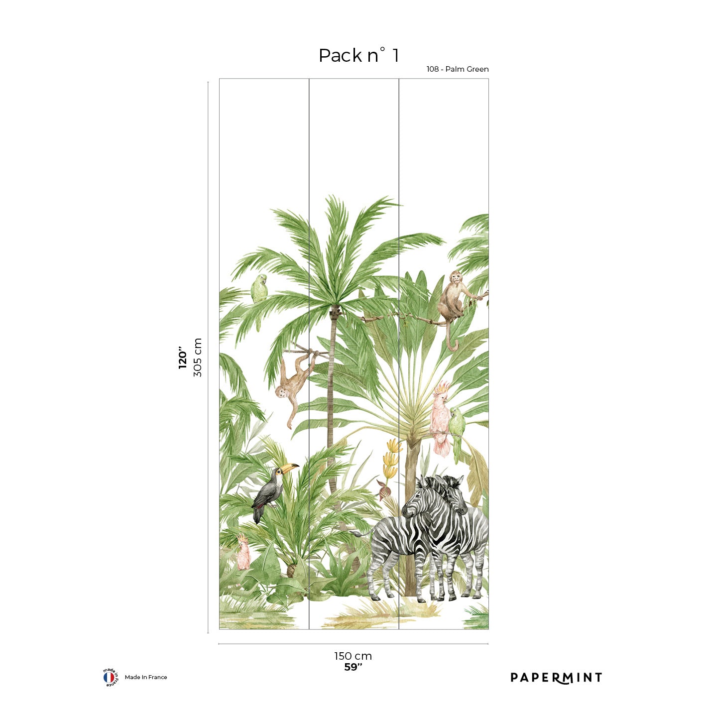 Veer Decor Palm Tree Pack 1 in Brown Wall Mural Nature Mural Brown  Mural - 8184-CM1-A