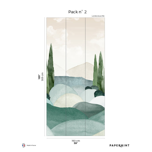 Veer Decor Provence Pack 2 in Green Wall Mural Nature Mural Green  Mural - 8184-CQ1-B