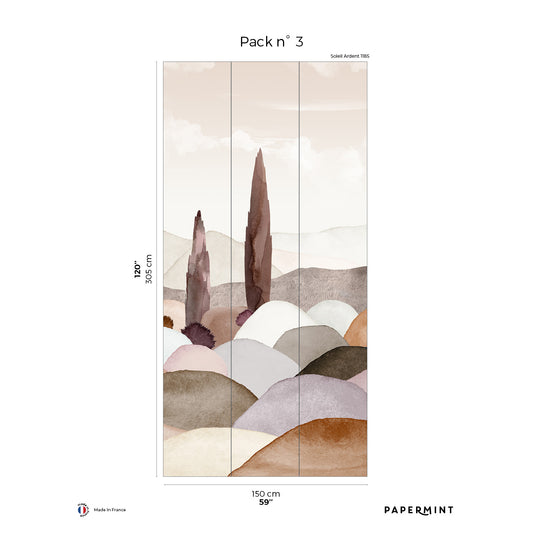 Veer Decor Provence Pack 3 in Pink Wall Mural Nature Mural Pink  Mural - 8184-CQ2-C