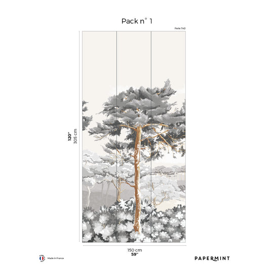 Veer Decor Quiberon Pack 1 in White Wall Mural Nature Mural White  Mural - 8184-CR2-A