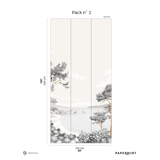 Veer Decor Quiberon Pack 2 in White Wall Mural Nature Mural White  Mural - 8184-CR2-B