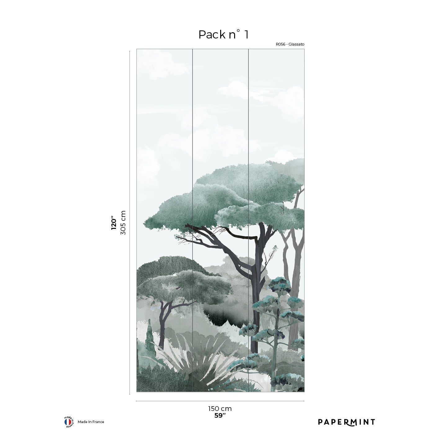 Veer Decor Riviera La Spiagga Pack 1 in Green Wall Mural Coastal Mural Green  Mural - 8184-CT2-A