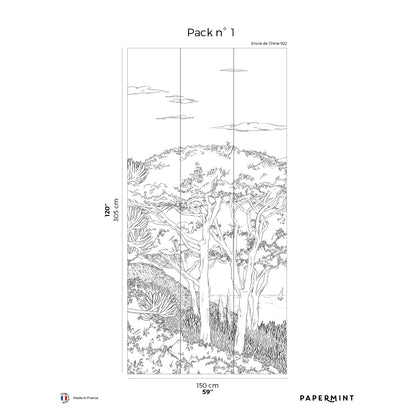 Veer Decor Tuscany Line Pack 1 in Black Wall Mural Coastal Mural Black  Mural - 8184-DD1-A