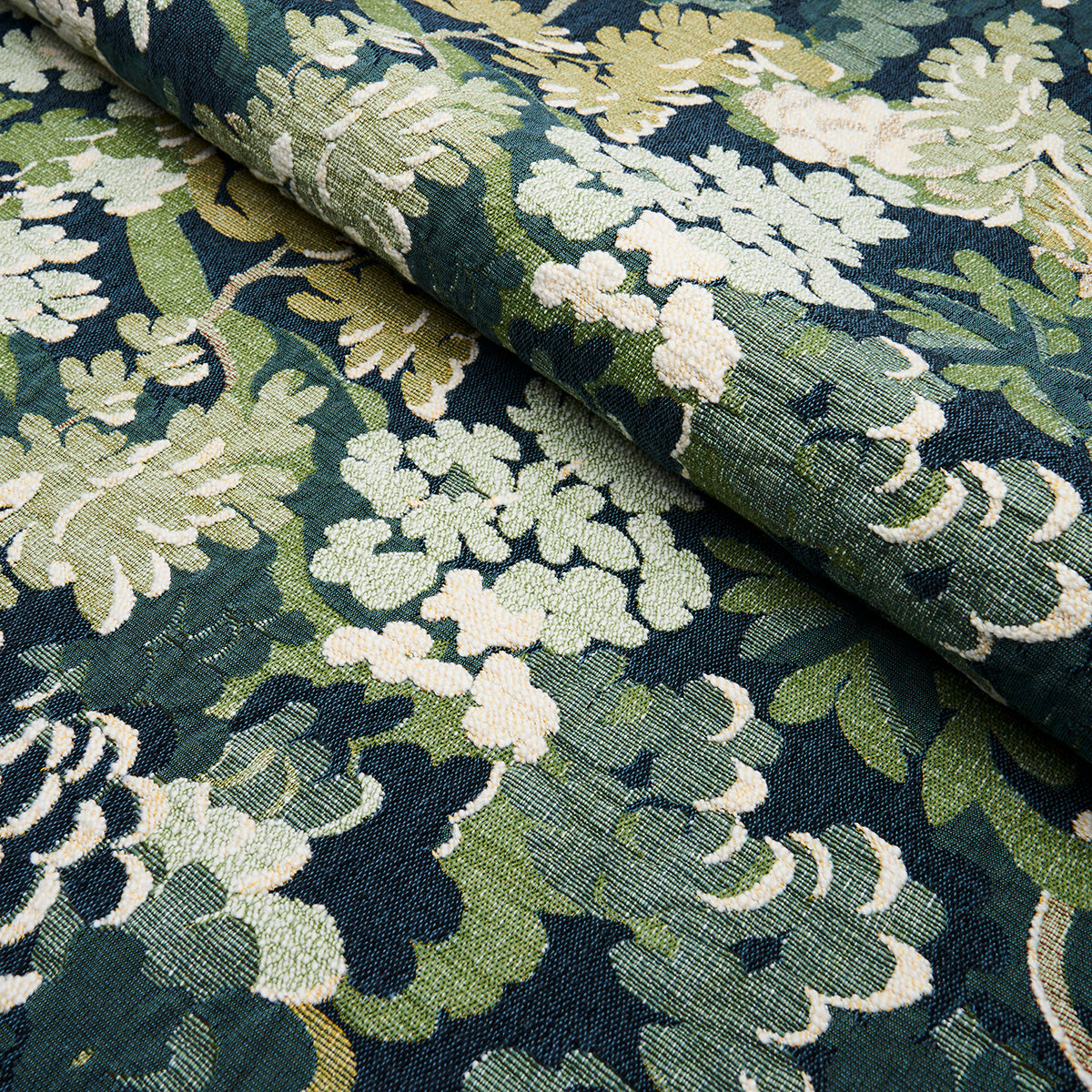 SCHUMACHER FABRIC  UNCOMMON THREADS VERDURE TAPESTRY   PEACOCK   - 81850