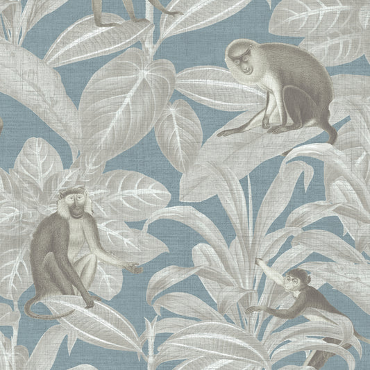 JF Fabrics -Wallpaper 8188 66 Wallpaper Blue, Taupe, Teal  Non-Woven - 8931466 W9081