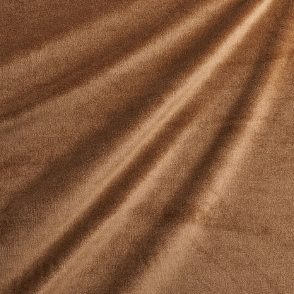 Brown soft fabric with diagonal drape and velvety suede-like texture.