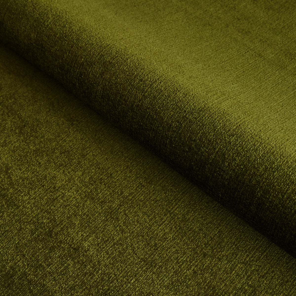 Olive green brushed fabric with soft, matte texture and gentle folds.