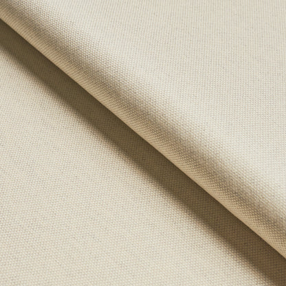 Beige woven fabric with visible texture and a fold, ideal for upholstery or home decor.