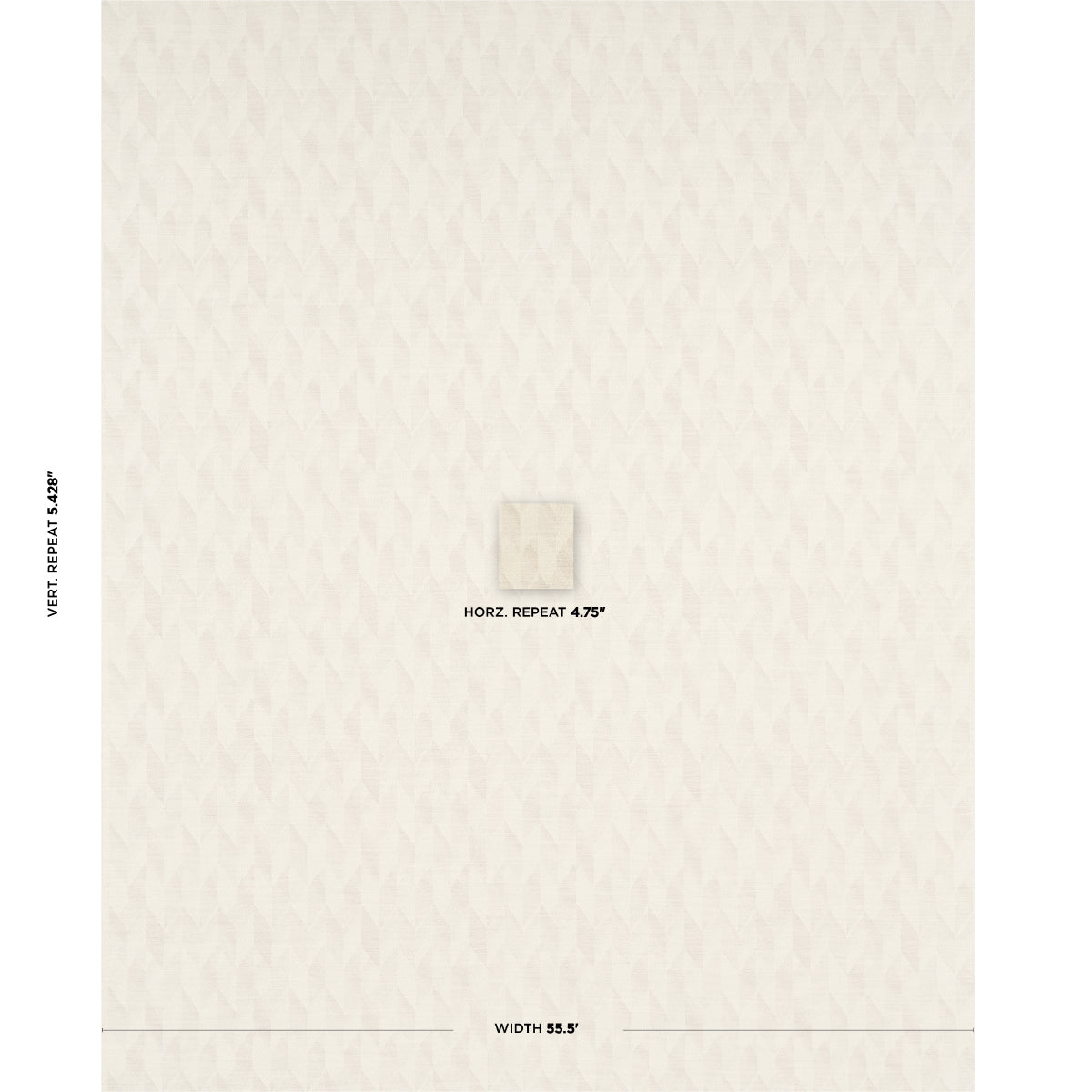 Cream textured tile swatch with a subtle diamond pattern and a centered small square sample.