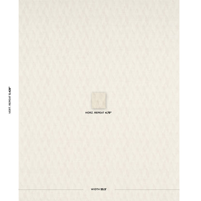 Cream textured tile swatch with a subtle diamond pattern and a centered small square sample.