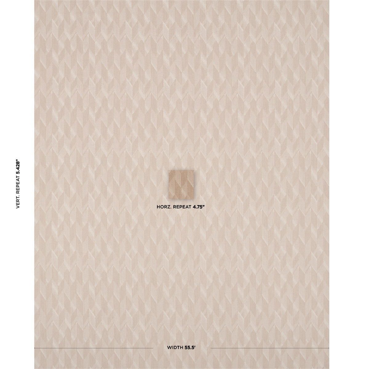 Beige textured wallpaper with a subtle diamond pattern and a small centered square detail; neutral wallcovering sample.