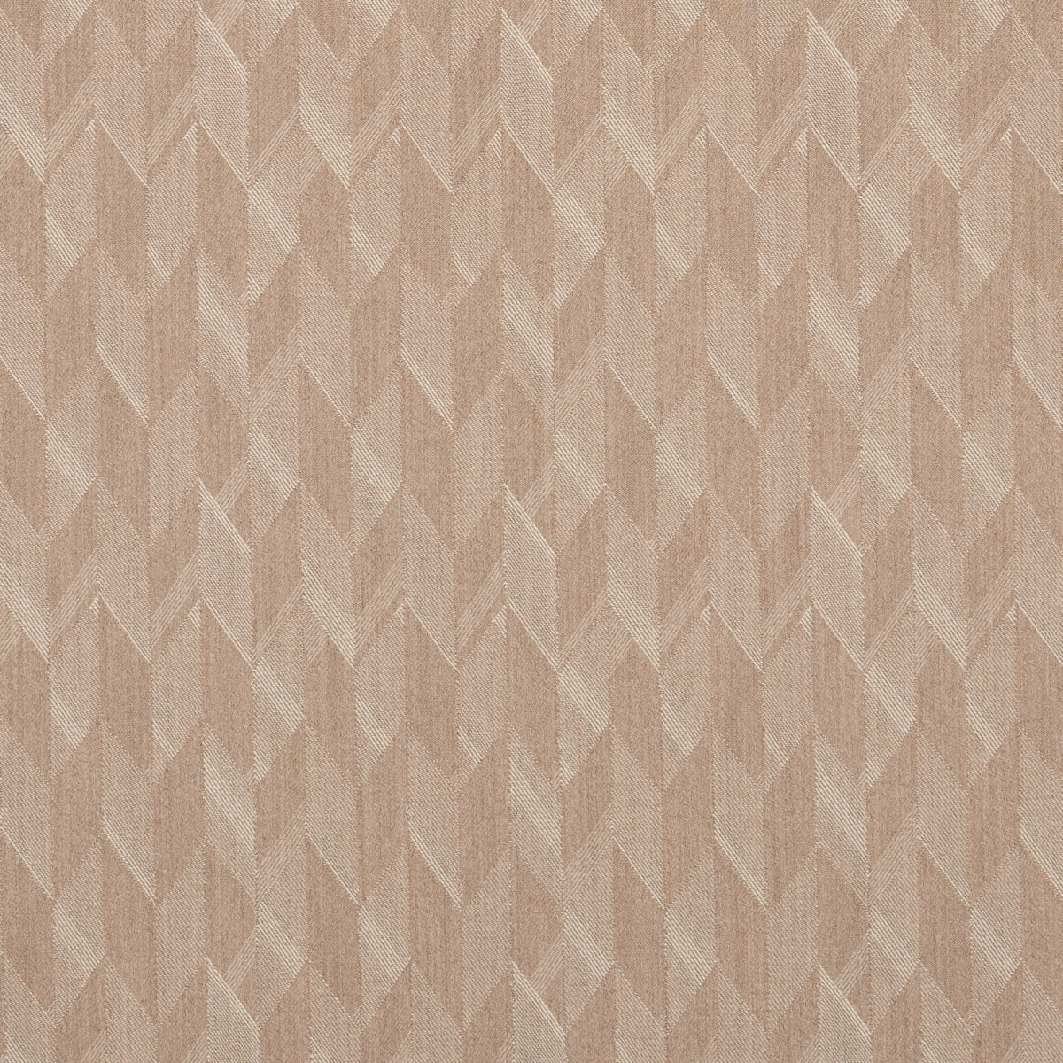 Warm beige chevron herringbone pattern with subtle textured weave; geometric wallpaper for home decor.