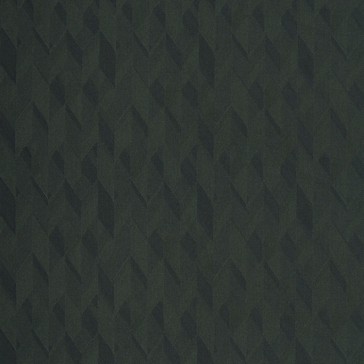 Dark olive-green knitted fabric with subtle geometric chevron pattern, textured for jackets or accessories.