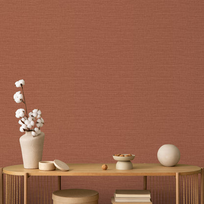 Veer Decor Horizontal Stria Texture Terracotta Wallpaper Abstract Transitional Orange  Wallpaper - 8195-AA5