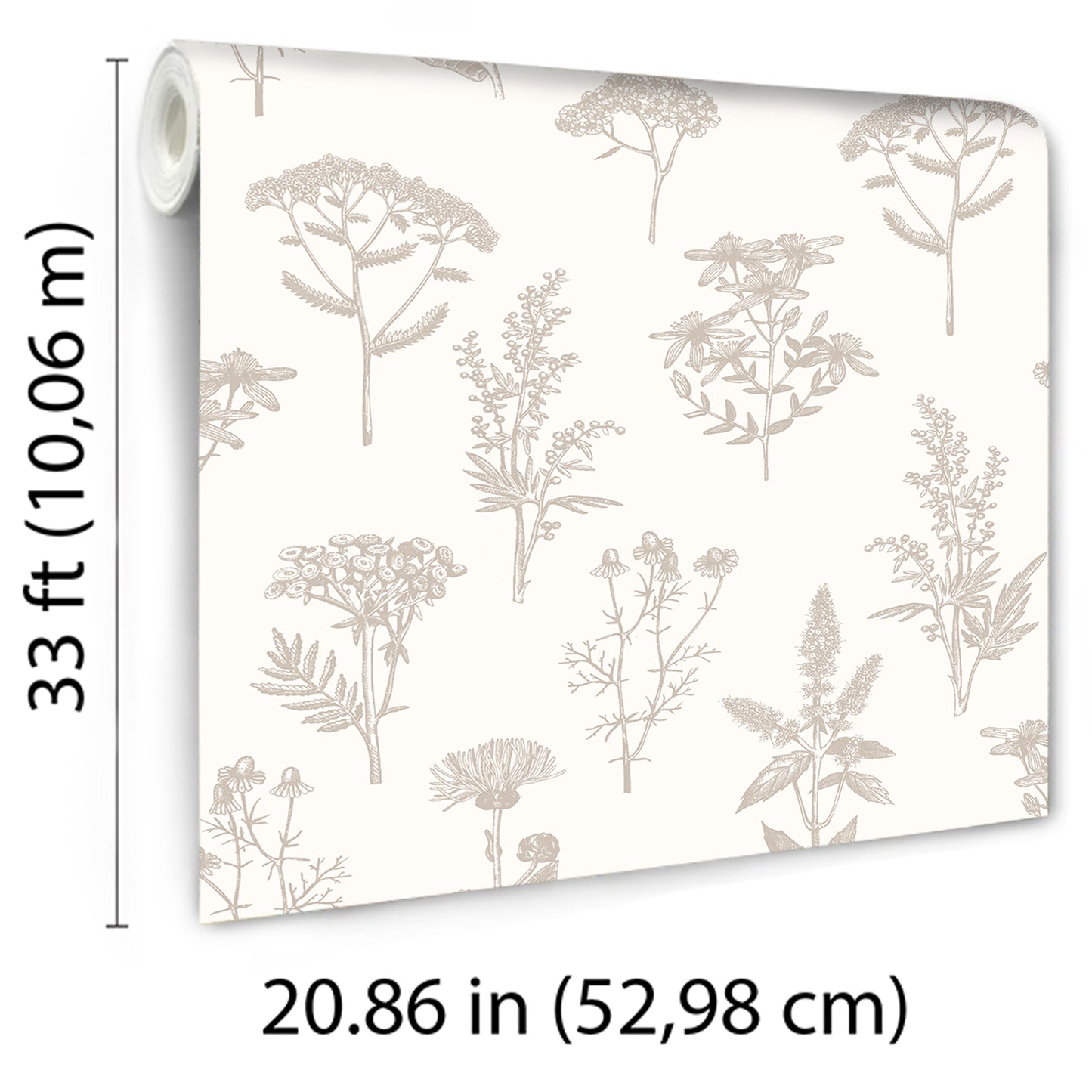Veer Decor Luminous Botanical Sketch Silver Metallic Wallpaper Nature Transitional Silver  Wallpaper - 8195-AB2