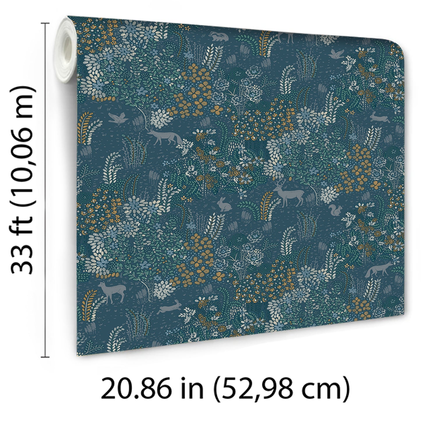 Veer Decor Babylon Blue Wallpaper Floral Transitional Blue  Wallpaper - 8195-AC1