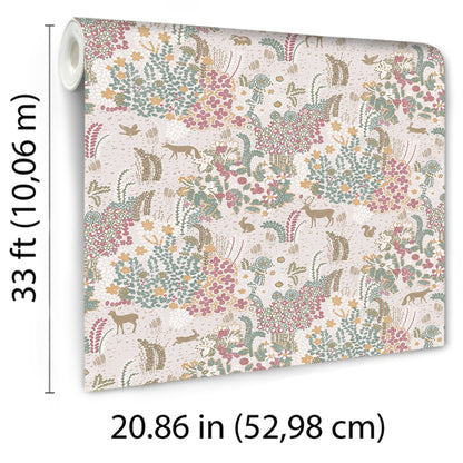 Veer Decor Babylon Pink Wallpaper Floral Transitional Pink  Wallpaper - 8195-AC2