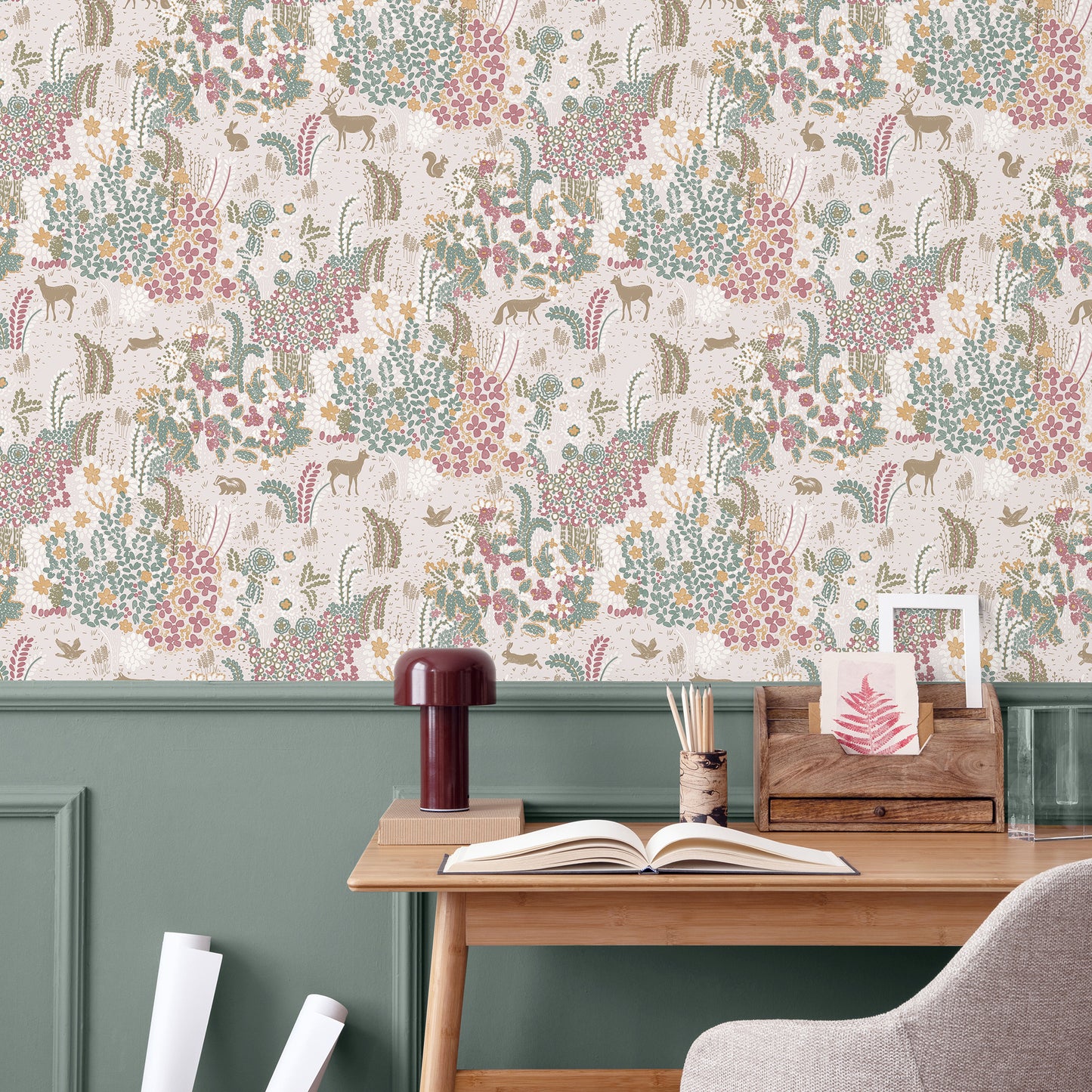 Veer Decor Babylon Pink Wallpaper Floral Transitional Pink  Wallpaper - 8195-AC2