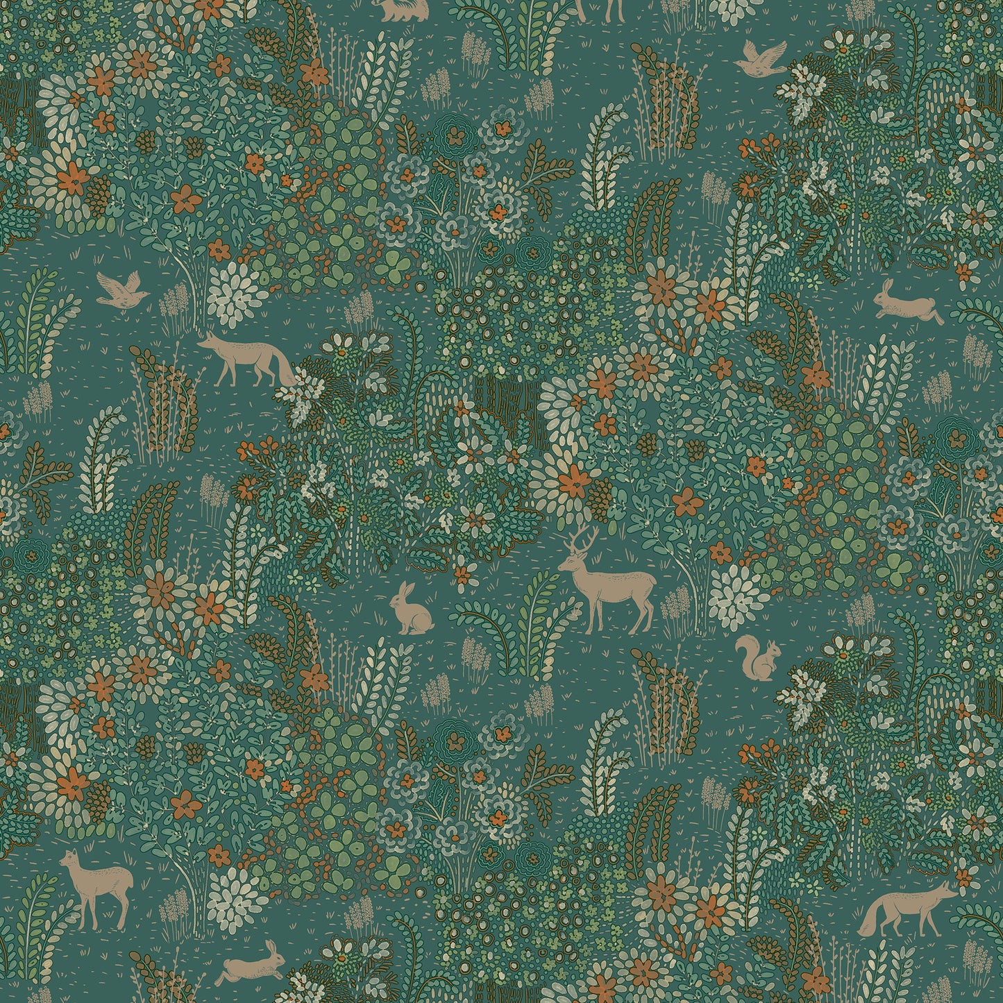 Veer Decor Babylon Green Wallpaper Floral Transitional Green  Wallpaper - 8195-AC3