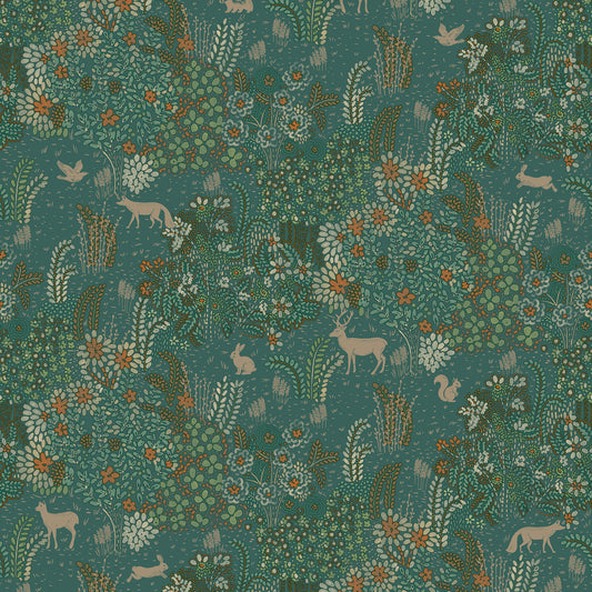 Veer Decor Babylon Green Wallpaper Floral Transitional Green  Wallpaper - 8195-AC3