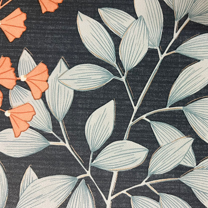 Veer Decor Gilded Bloom Blue Ground Wallpaper Floral Transitional Blue  Wallpaper - 8195-AE1