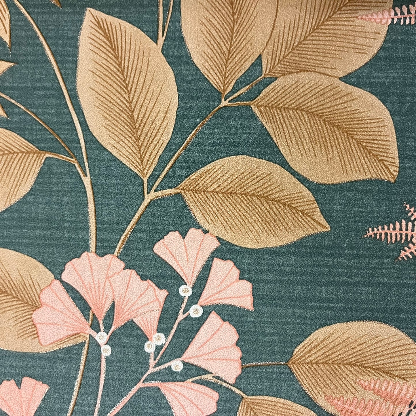 Veer Decor Gilded Bloom Green Ground Wallpaper Floral Transitional Green  Wallpaper - 8195-AE2