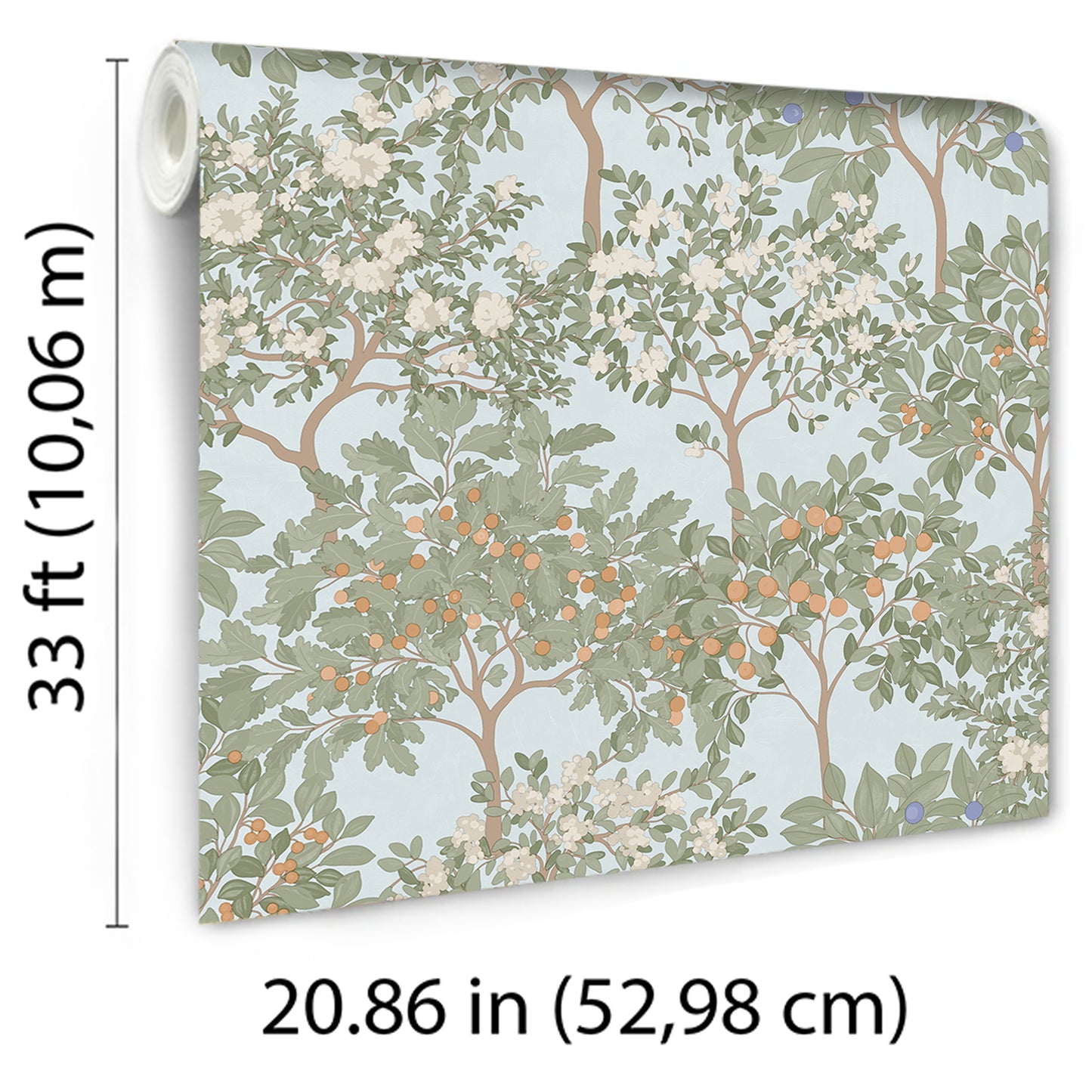 Veer Decor Arbor Serenade Blue Wallpaper Nature Traditional, Transitional Blue  Wallpaper - 8195-AF1