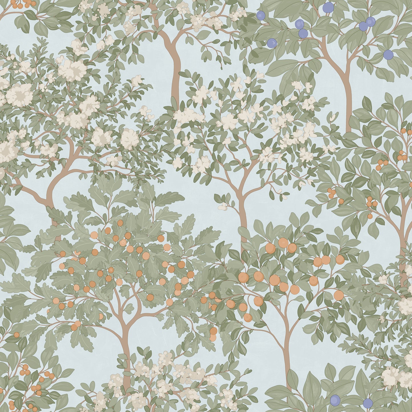 Veer Decor Arbor Serenade Blue Wallpaper Nature Traditional, Transitional Blue  Wallpaper - 8195-AF1