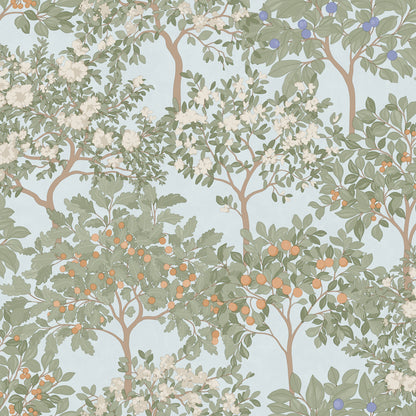 Veer Decor Arbor Serenade Blue Wallpaper Nature Traditional, Transitional Blue  Wallpaper - 8195-AF1