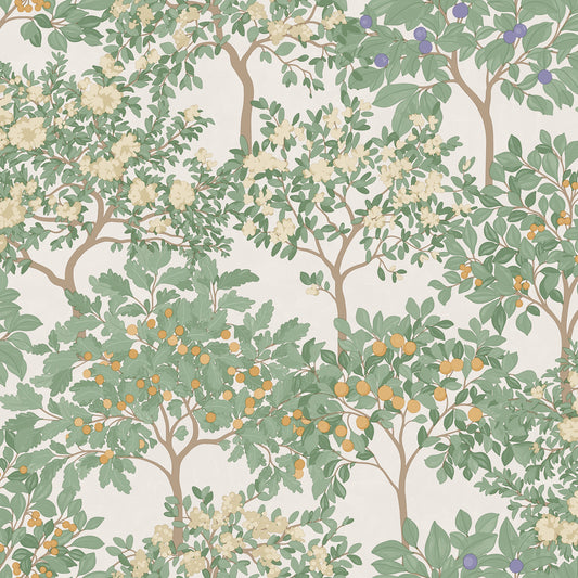 Veer Decor Arbor Serenade Cream Ground Wallpaper Nature Traditional, Transitional Cream  Wallpaper - 8195-AF4