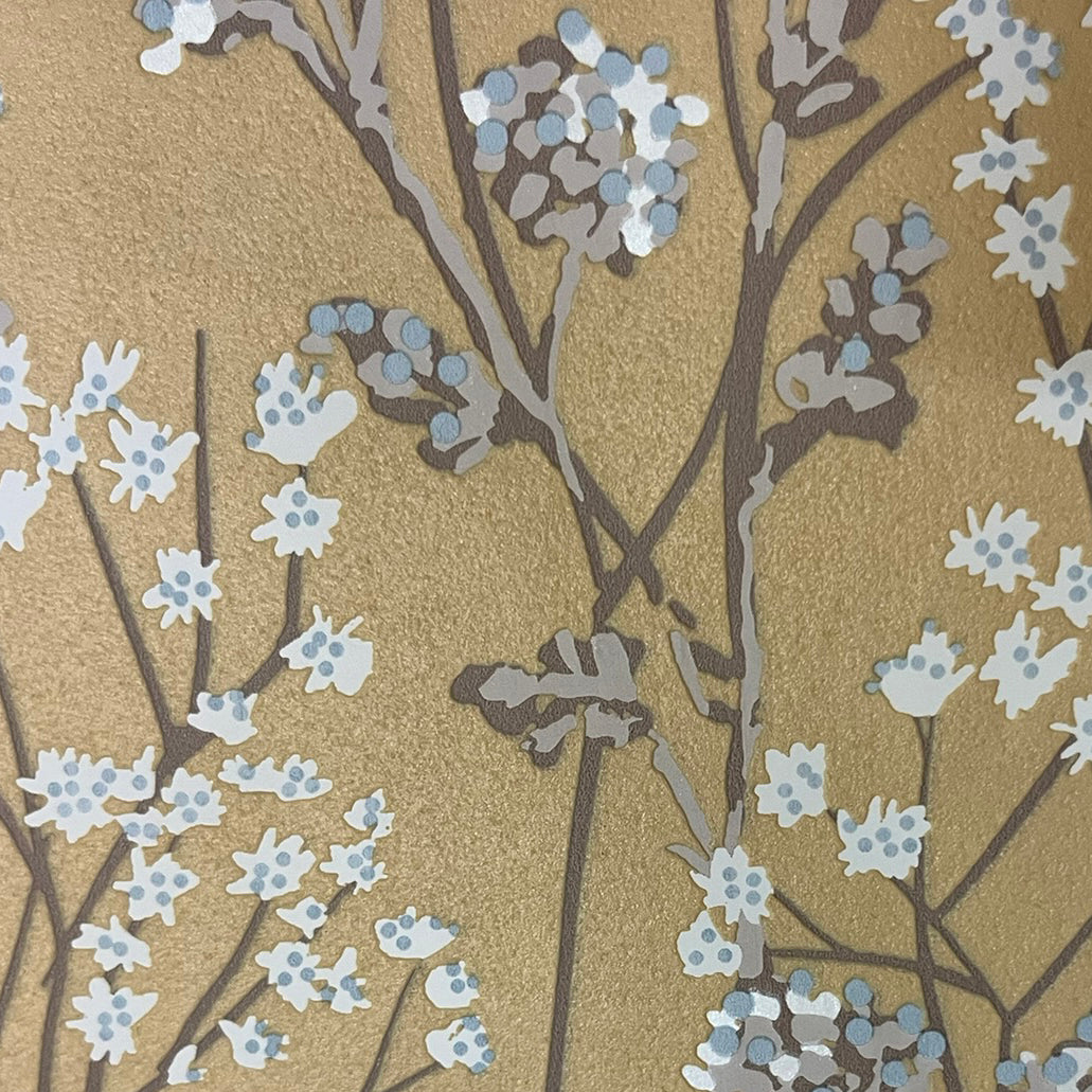 Veer Decor Blossom Branches Yellow Wallpaper Floral Traditional, Transitional Yellow  Wallpaper - 8195-AG1