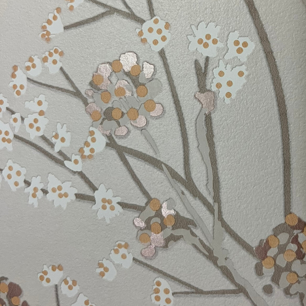 Veer Decor Blossom Branches Grey Beige Wallpaper Floral Traditional, Transitional Beige  Wallpaper - 8195-AG3