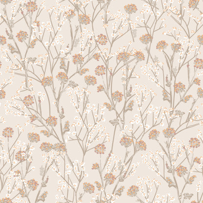 Veer Decor Blossom Branches Grey Beige Wallpaper Floral Traditional, Transitional Beige  Wallpaper - 8195-AG3
