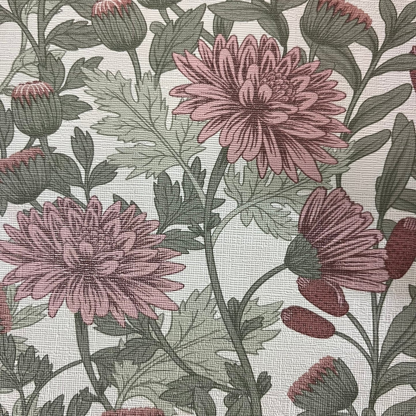 Veer Decor Floral Sonata Pink and Green Wallpaper Floral Traditional, Transitional Pink  Wallpaper - 8195-AH2