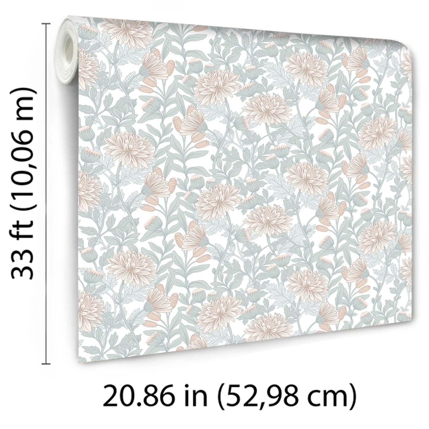 Veer Decor Floral Sonata Beige and Green Wallpaper Floral Traditional, Transitional Beige  Wallpaper - 8195-AH3