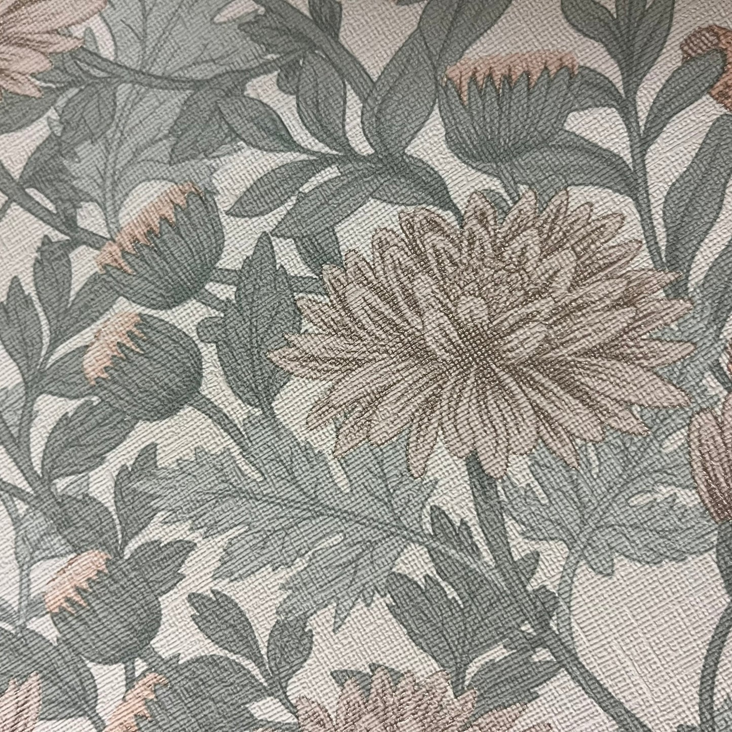 Veer Decor Floral Sonata Beige and Green Wallpaper Floral Traditional, Transitional Beige  Wallpaper - 8195-AH3