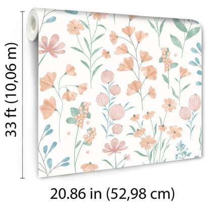 Veer Decor Floral Candy Orange Wallpaper Floral Traditional, Transitional Orange  Wallpaper - 8195-AI1