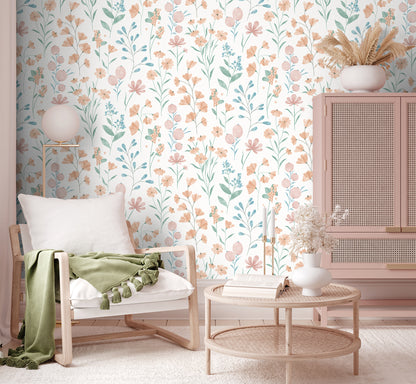 Veer Decor Floral Candy Orange Wallpaper Floral Traditional, Transitional Orange  Wallpaper - 8195-AI1