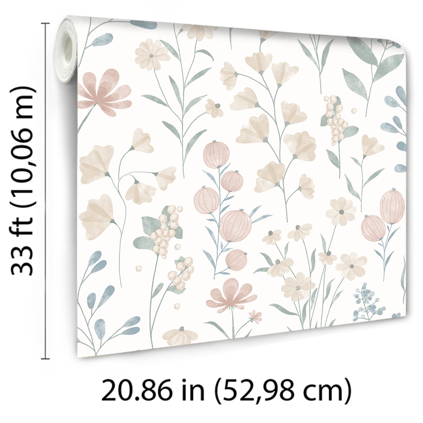 Veer Decor Floral Candy Beige and Green Wallpaper Floral Traditional, Transitional Beige  Wallpaper - 8195-AI3