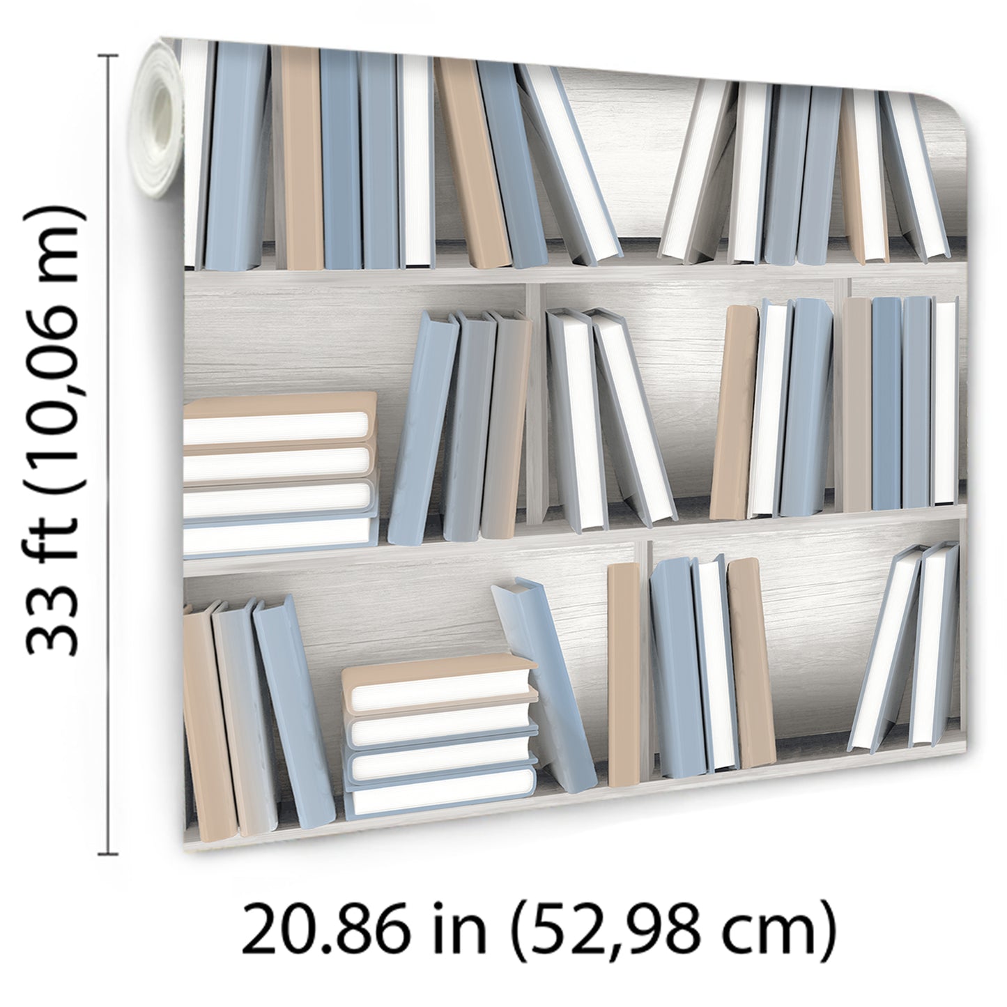 Veer Decor Nook Book Blue Wallpaper Novelty Contemporary, Modern, Novelty Blue  Wallpaper - 8196-AB1