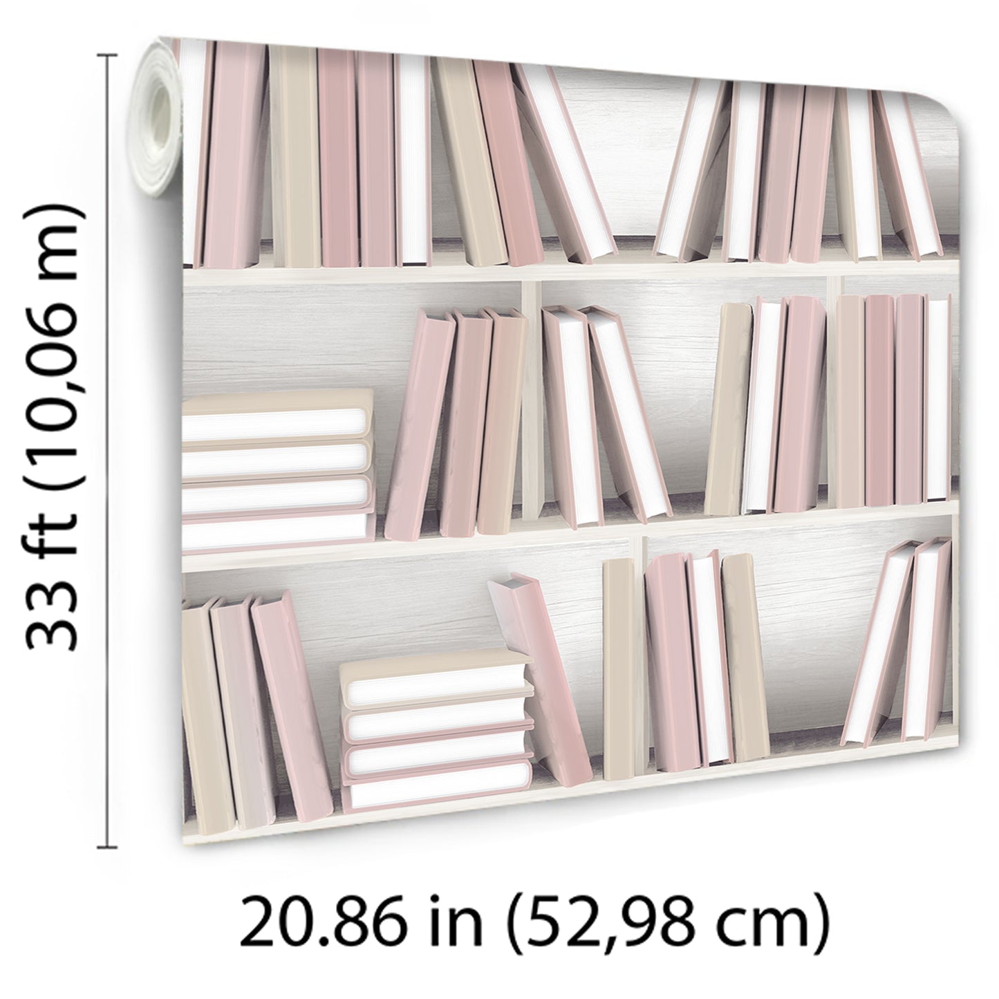 Veer Decor Nook Book Pink Wallpaper Novelty Contemporary, Modern, Novelty Pink  Wallpaper - 8196-AB2