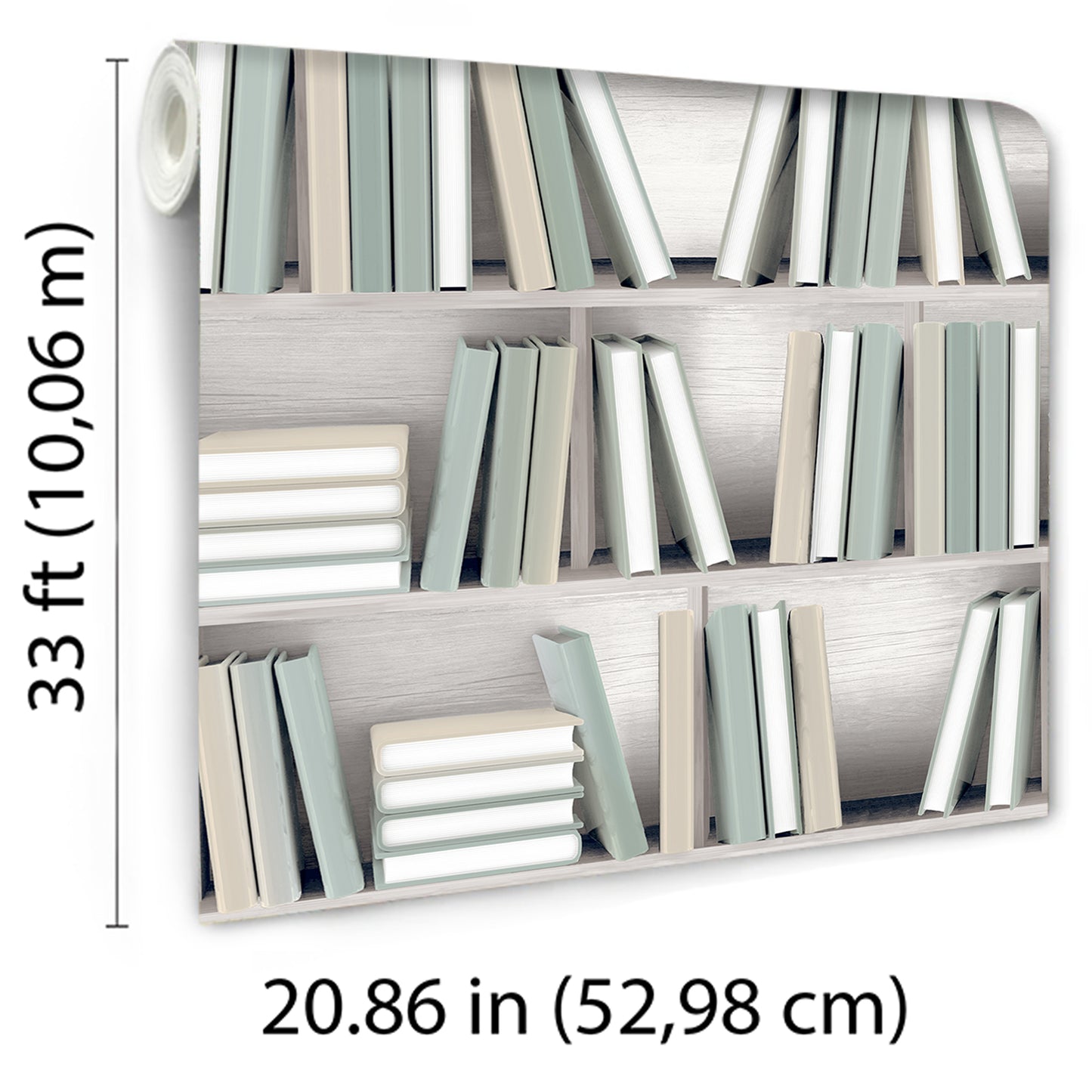 Veer Decor Nook Book Green Wallpaper Novelty Contemporary, Modern, Novelty Green  Wallpaper - 8196-AB3