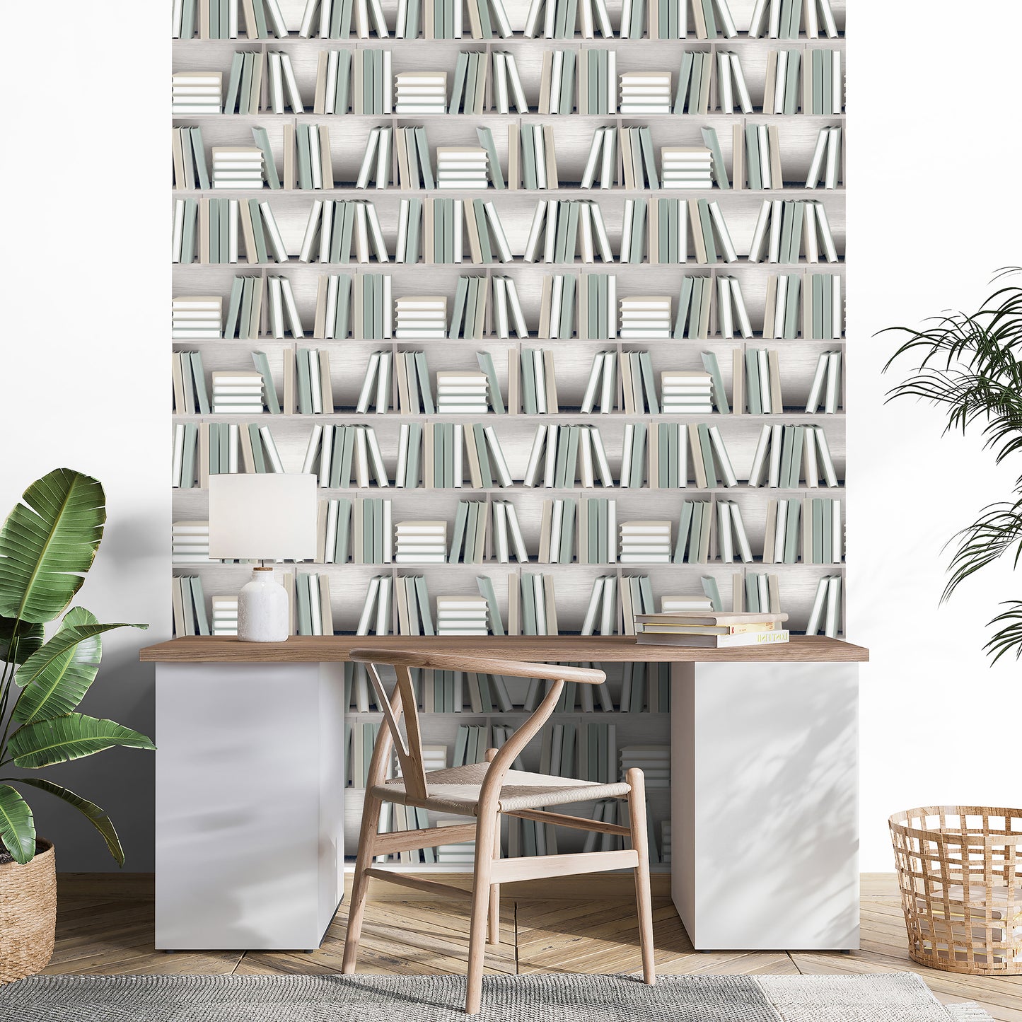 Veer Decor Nook Book Green Wallpaper Novelty Contemporary, Modern, Novelty Green  Wallpaper - 8196-AB3