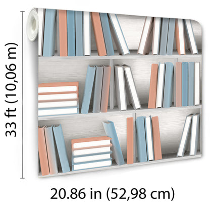 Veer Decor Nook Book Multi Color Wallpaper Novelty Contemporary, Modern, Novelty Multi  Wallpaper - 8196-AB4