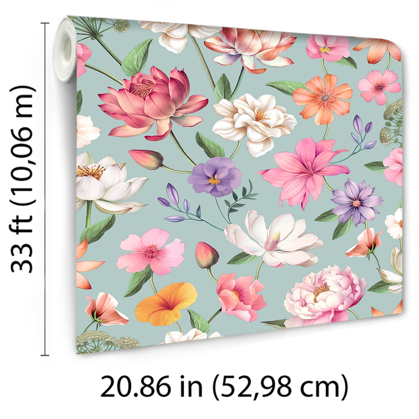 Veer Decor Floral Fantasia Blue Wallpaper Floral Traditional, Transitional Blue  Wallpaper - 8196-AC1