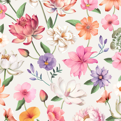 Veer Decor Floral Fantasia Multi Wallpaper Floral Traditional, Transitional Multi  Wallpaper - 8196-AC3