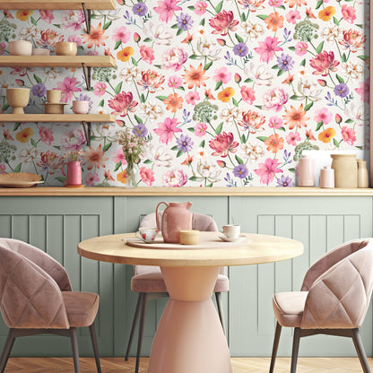 Veer Decor Floral Fantasia Multi Wallpaper Floral Traditional, Transitional Multi  Wallpaper - 8196-AC3