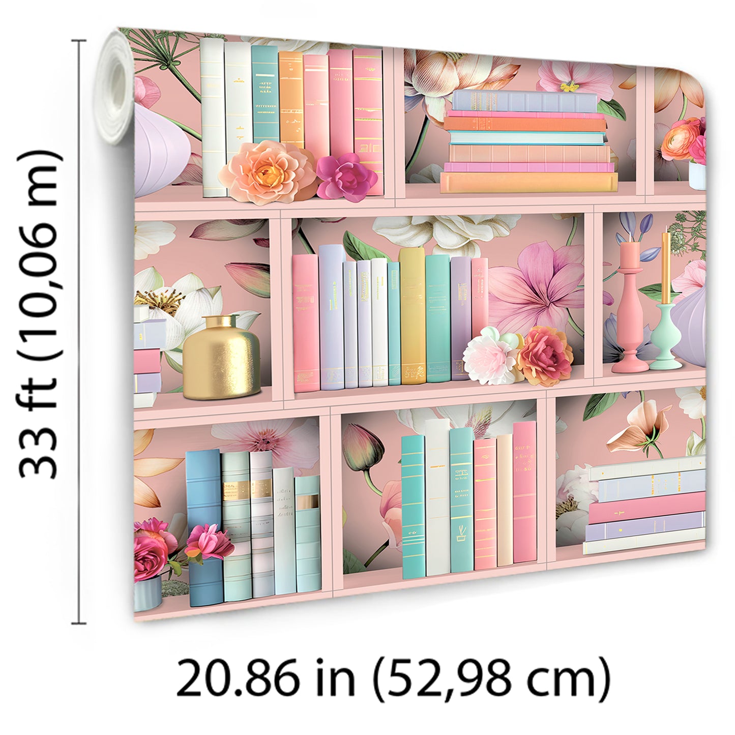 Veer Decor Blossom Shelves Pink Wallpaper Novelty Novelty Pink  Wallpaper - 8196-AE2