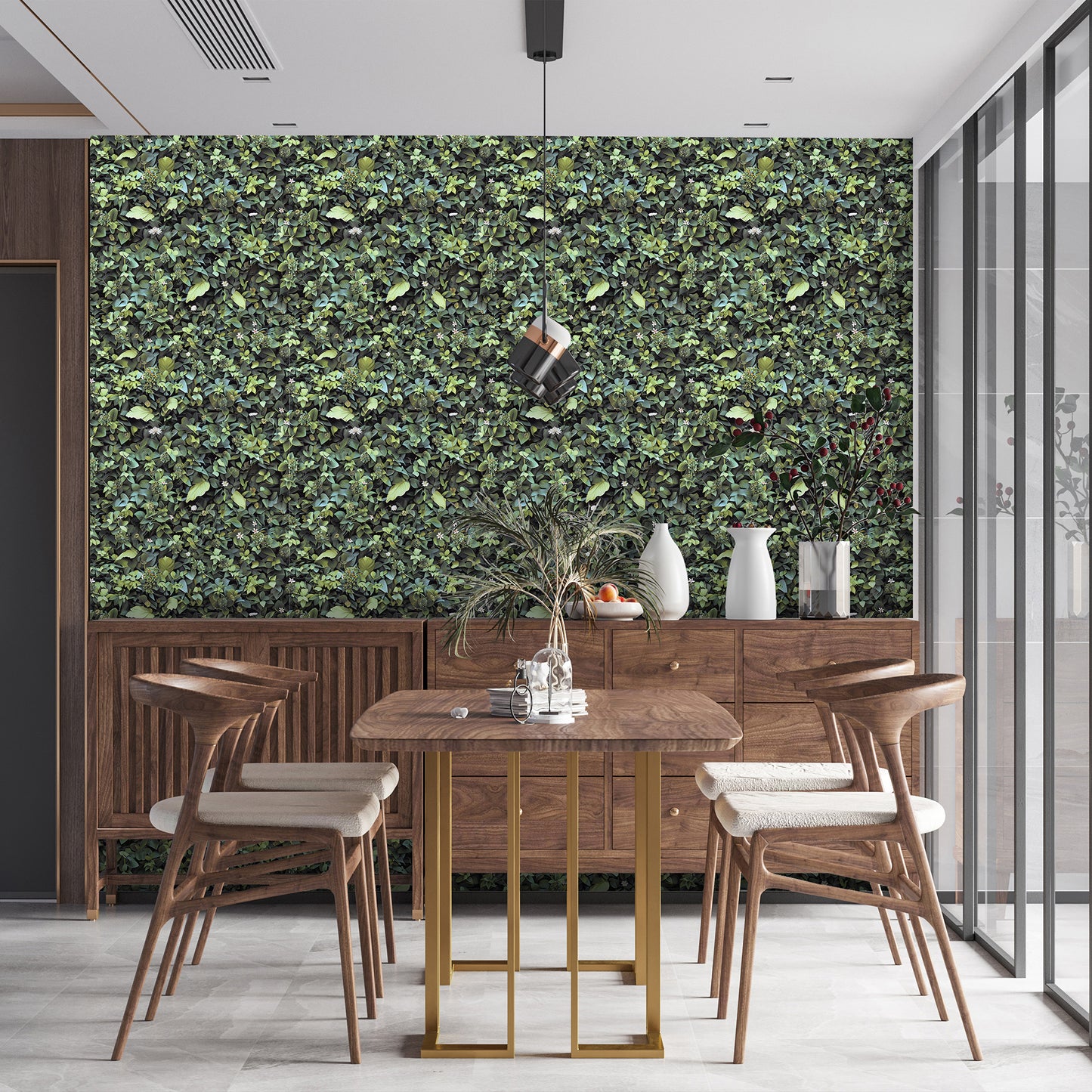 Veer Decor Evergreen Living Wall Wallpaper Nature Novelty Green  Wallpaper - 8196-AF1