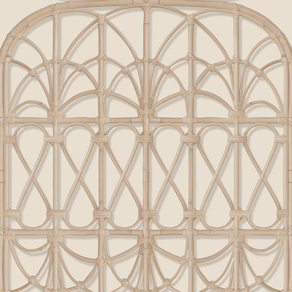 Veer Decor Lattice Rattan Panels Beige Wallpaper Architecture Architectural, Novelty, Traditional, Tropical Beige  Wallpaper - 8196-AH2